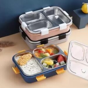 3 Compartment Steel Tiffin Box