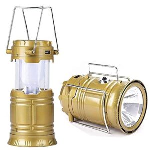 2 in 1 Solar Rechargeable LED Camping Lantern Flashlight Lamp with USB