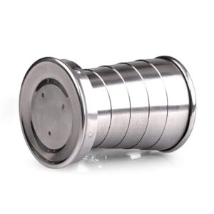 Portable Folding Stainless Steel Travel Camping Water Mug Cup Glass