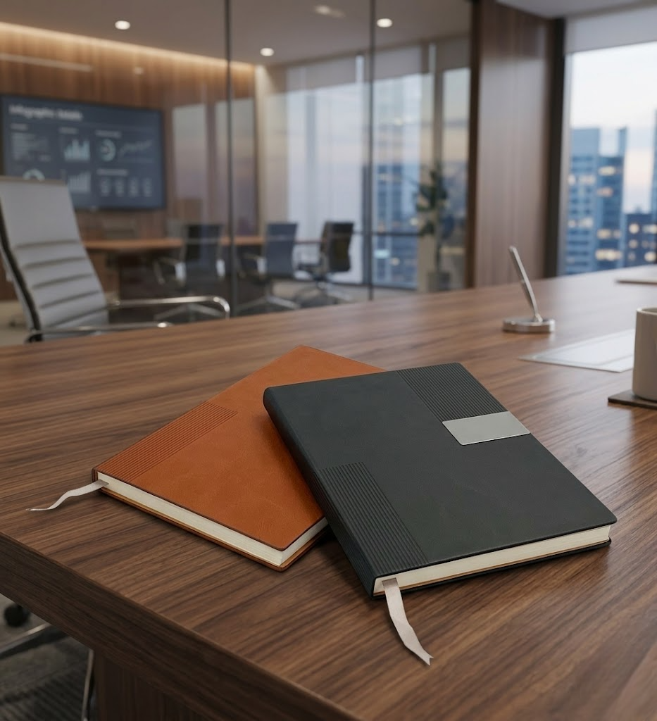 Premium Leather Notebook Diary with Metal Plate