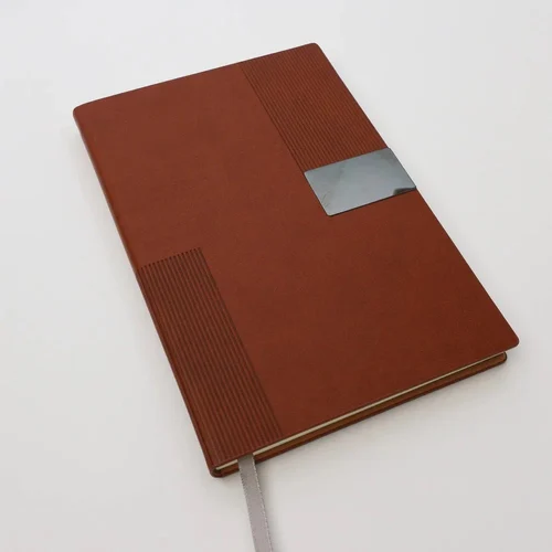 Premium Leather Notebook Diary with Metal Plate - Image 3
