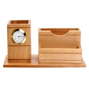 All-in-One Workspace Wooden Pen Stand