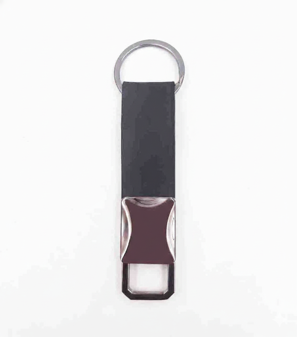 Metal Loop Premium Leather Keychain