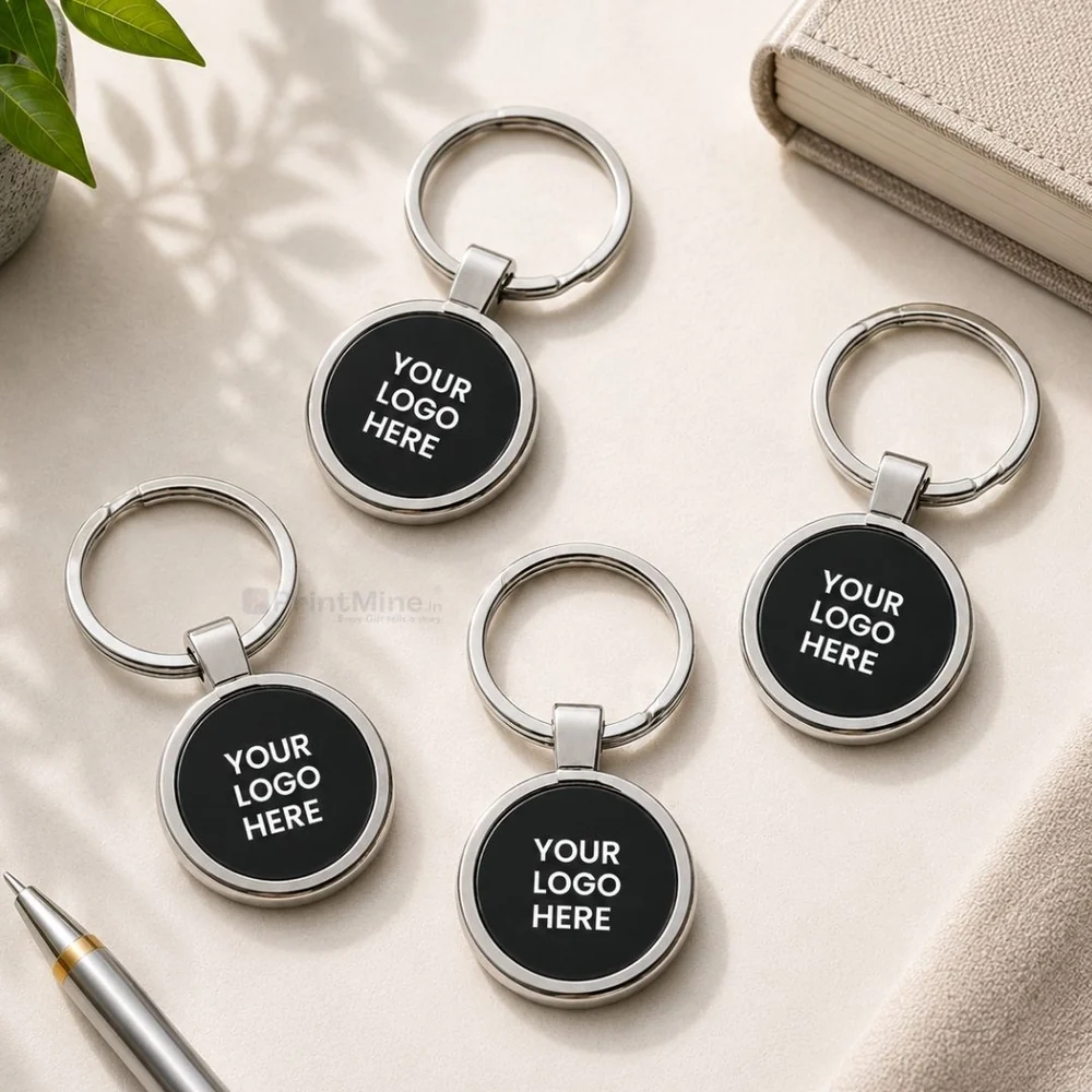 Premium Metallic Circular Corporate Keychain - Image 3
